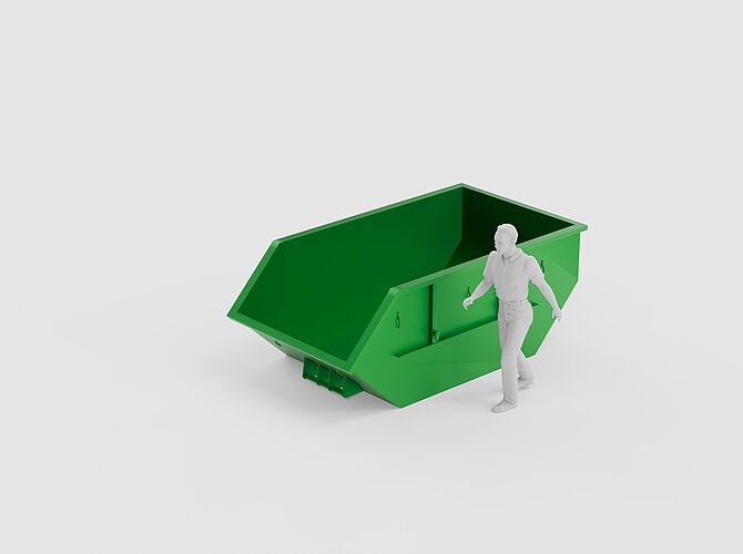 Eine Absetzmulde mit 5 cbm
